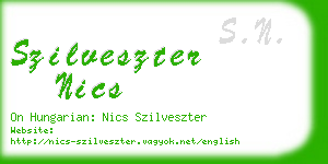 szilveszter nics business card